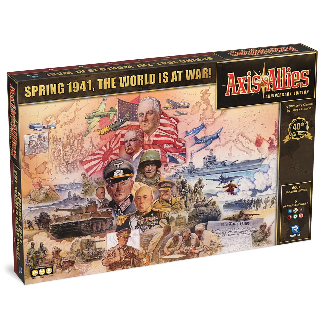 Axis & Allies: Anniversary Edition - 2-6 Players - Ages 12+ - 40th Anniversary Deluxe Edition Over 600 Plastic Miniatures, Huge 24" by 46" Game Board and New Cruiser Units